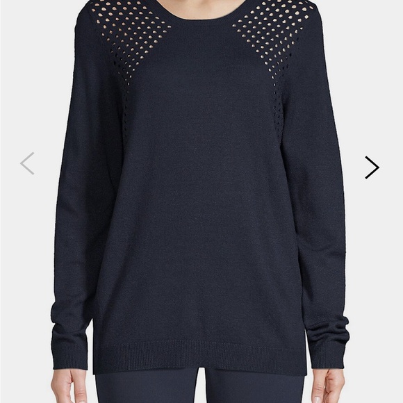 Isaac Mizrahi Navy Blue Pullover Sweater Crewneck - Picture 6 of 6